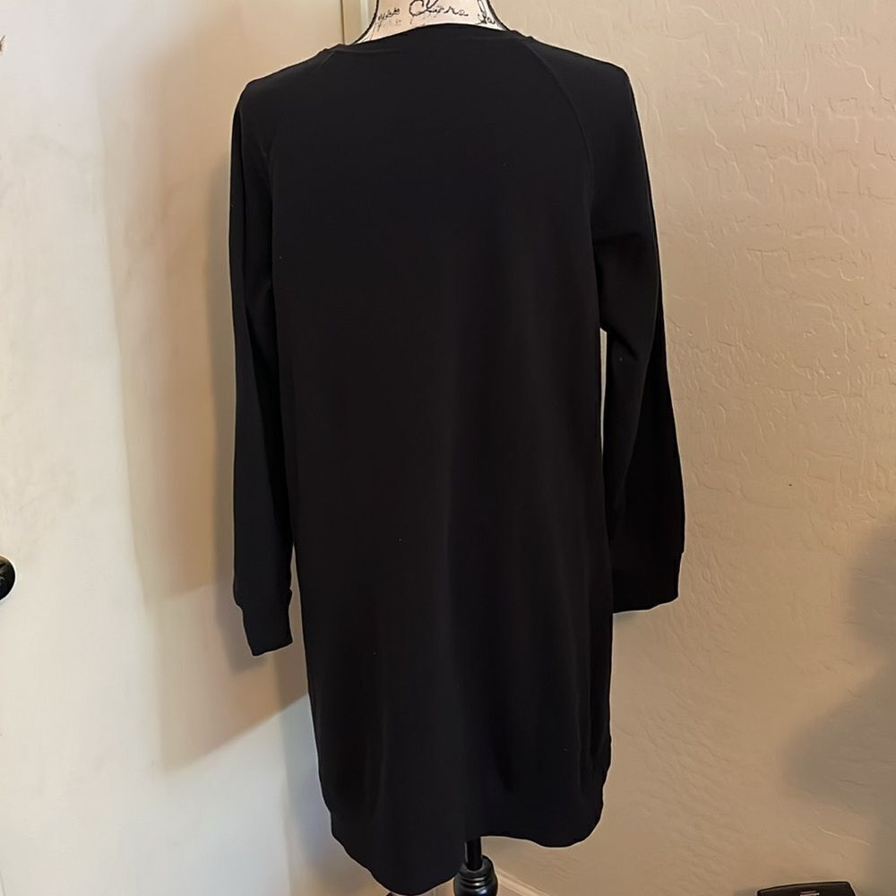 Torrid Black Glam Graphic Fleece Lined Sweater Casual Pullover Comfy Dress - Picture 7 of 13